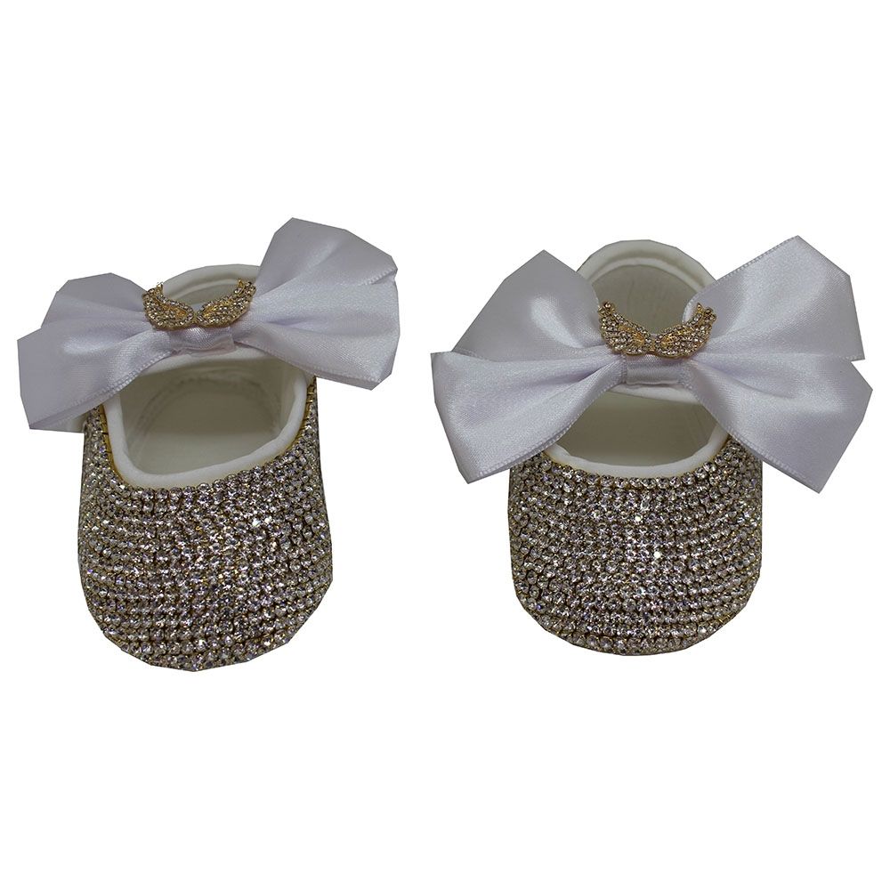 Mini Plum - Bling Crystal Shoes - White