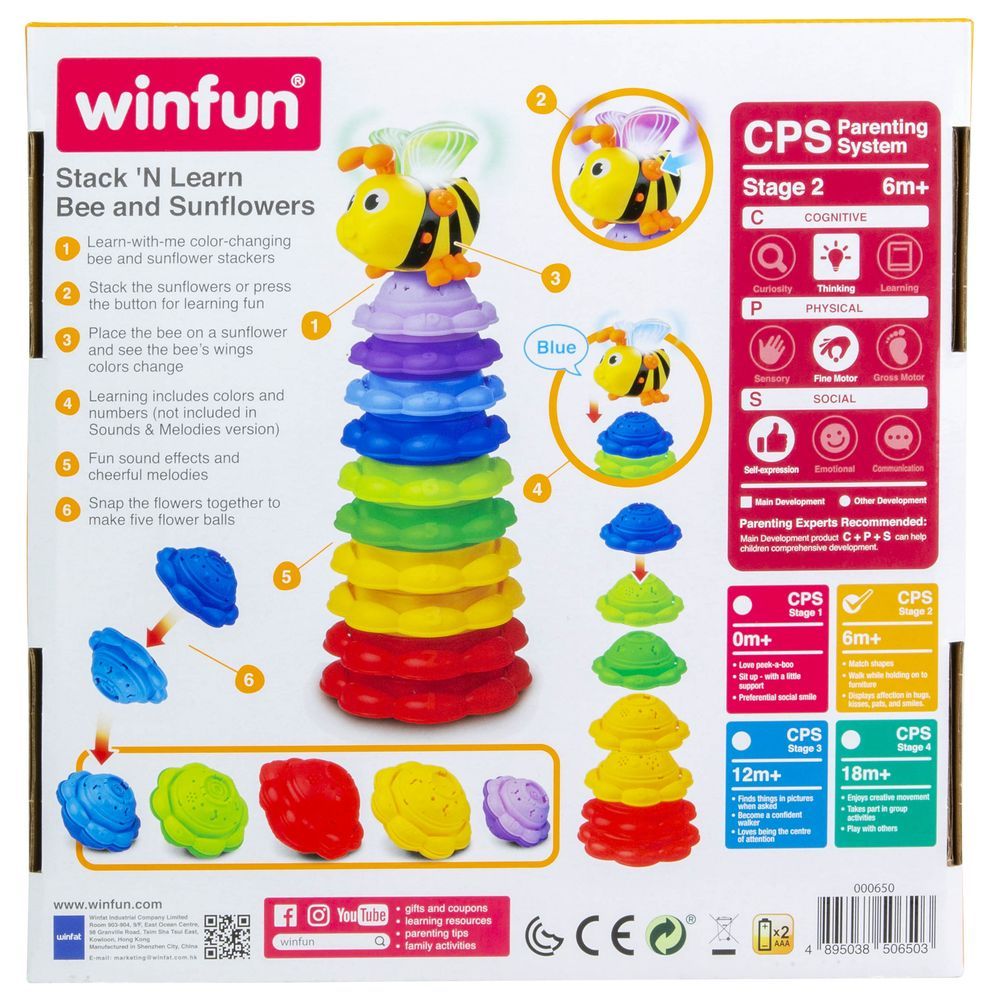 Winfun - Bee And Sunflowers Stack 'N Learn Toy