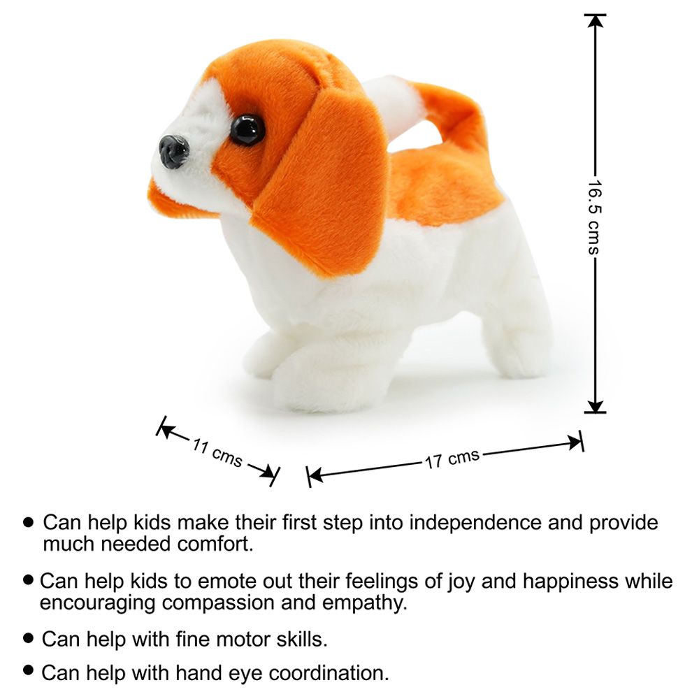 Pugs At Play - Buddy Walking Dog - White/Orange