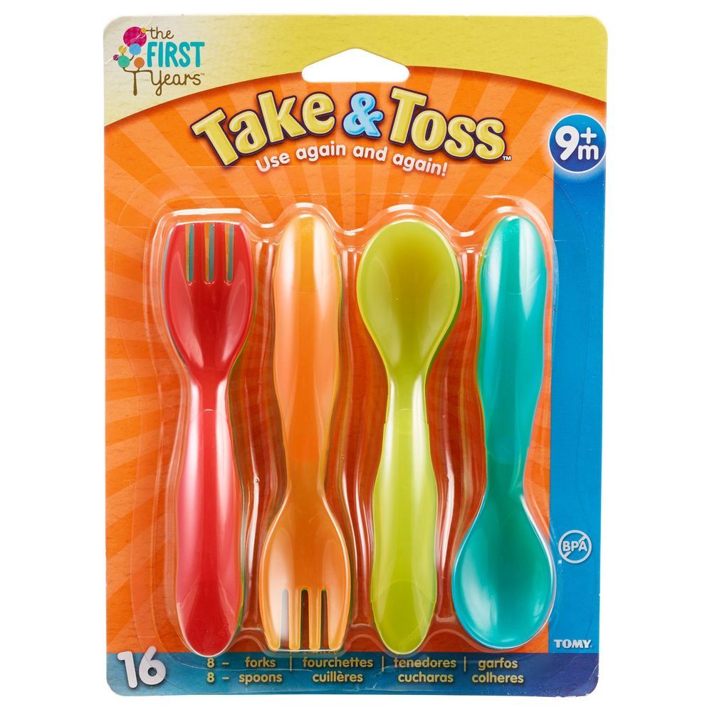 The First Years - Take & Toss Toddler Flatware Pack of 16