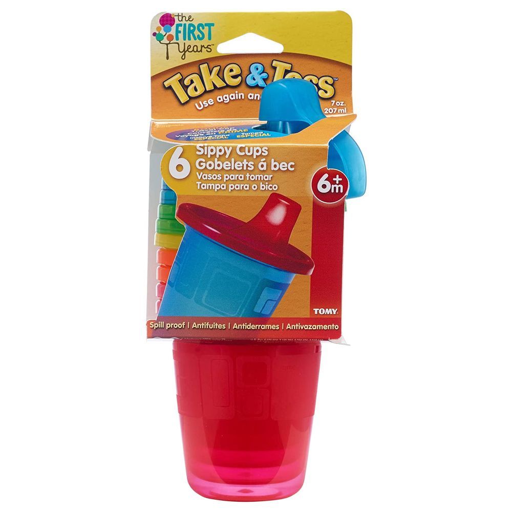 The First Years - Take & Toss 7oz Spill-Proof Sippy Cups Pack of 6