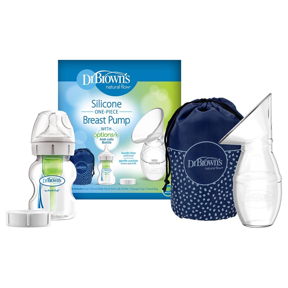 Dr. Brown's - One-Piece Silicone Breast Pump W/ Bottle