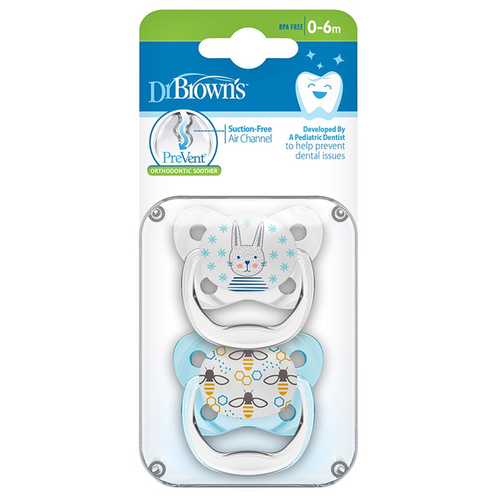 Dr. Brown's - Butterfly Shield Soother - 0-6M - Blue - 2pcs