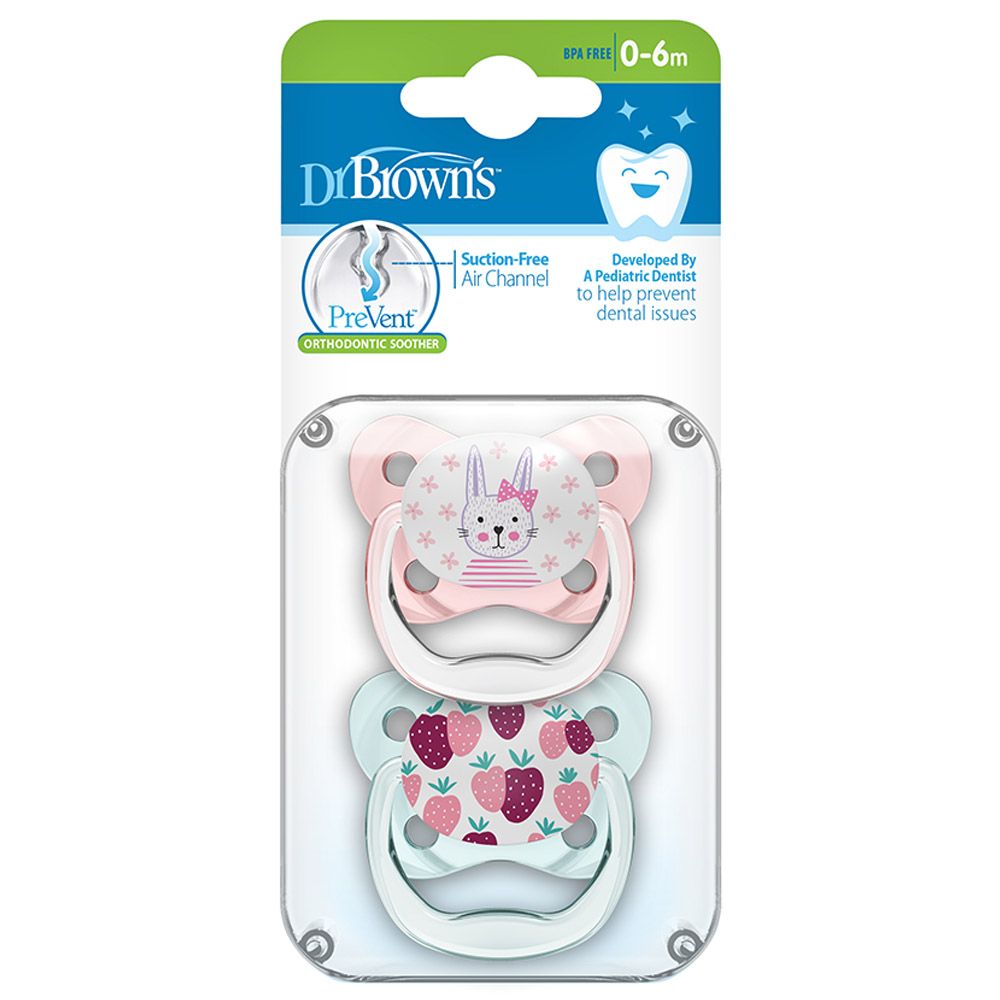 Dr. Brown's - Butterfly Shield Soother - 0-6M - Pink - 2pcs