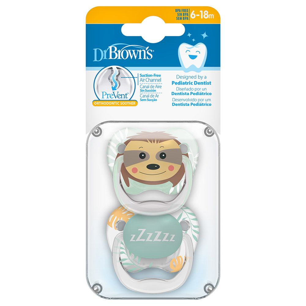 Dr. Brown's - Printed Shield Soother - 6-18M - Green - 2pcs