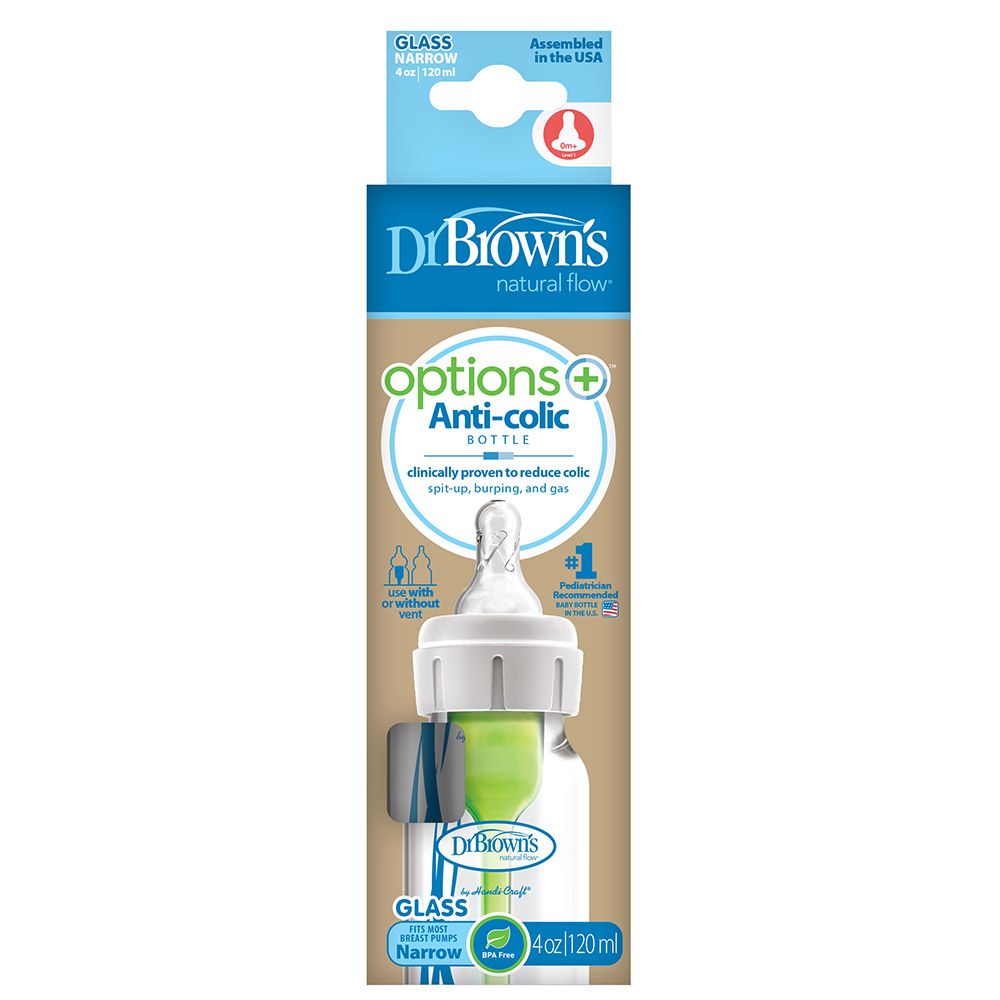 Dr. Brown's - Glass Narrow Options+ Bottle - 120ml