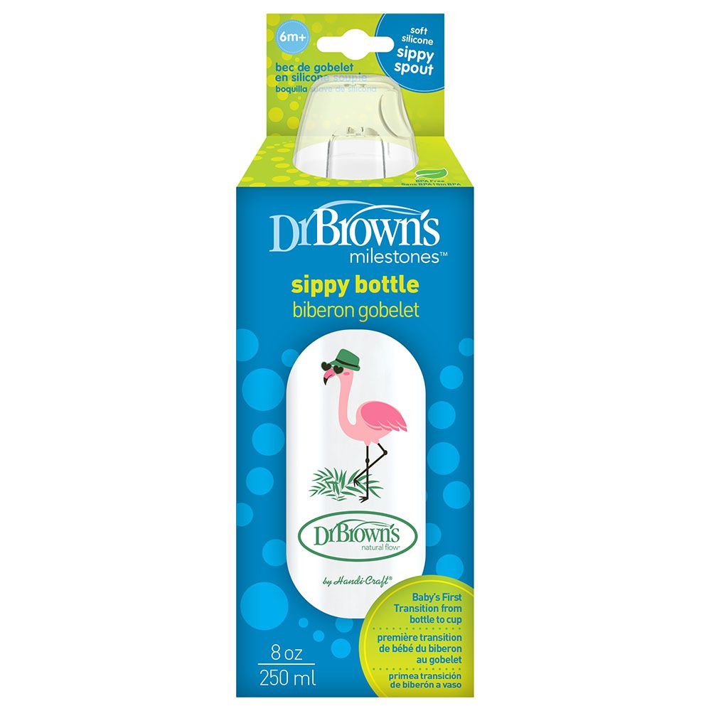 Dr. Brown's - Pp Narrow Options+Sippy Spout Bottle - Flamingo