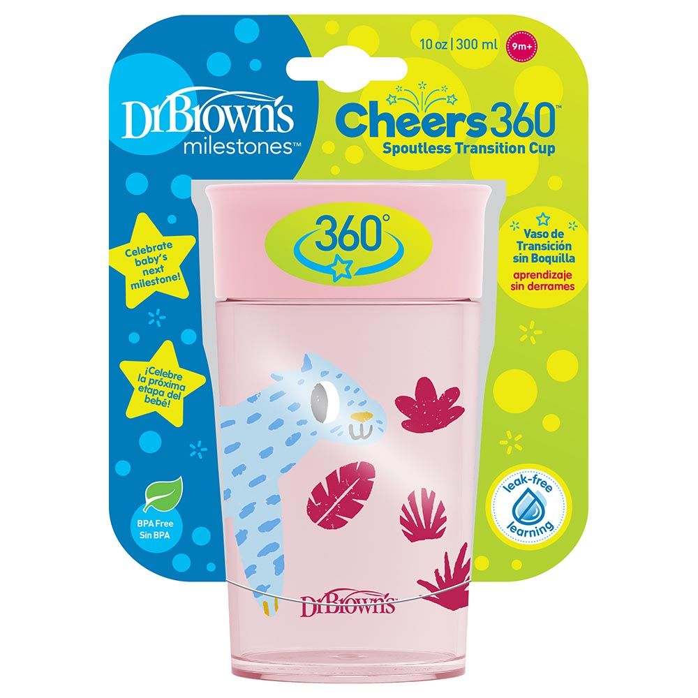 Dr. Brown's - Smooth Wall Cheers 360 Cup 300ml - Pink