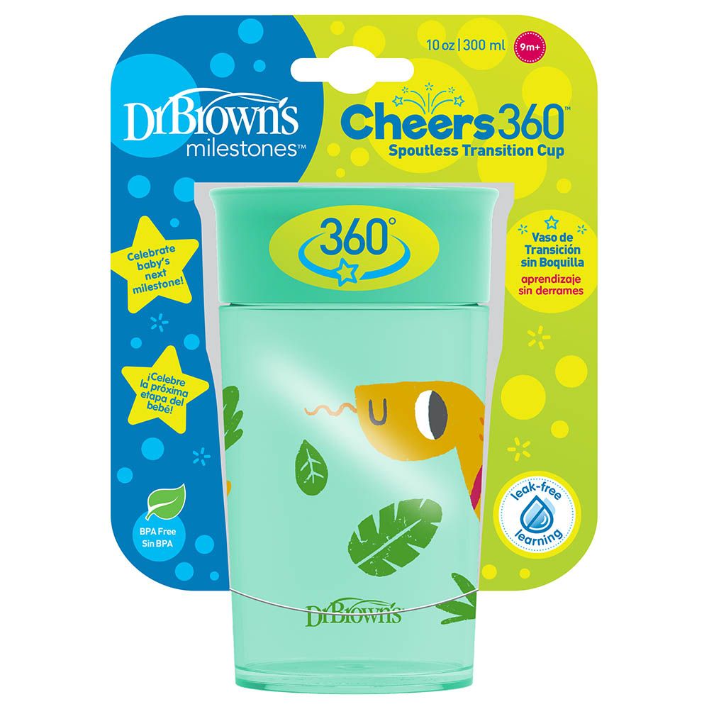 Dr. Brown's - Cheers 360 Cup - Green Deco - 300ml