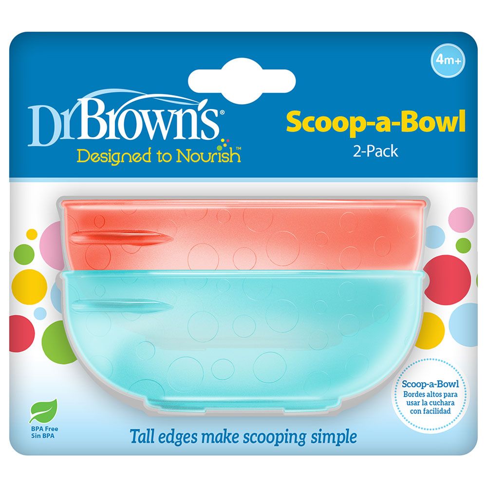 Dr. Brown's - Scoop-A-Bowl - Pack Of 2 - Blue/Red