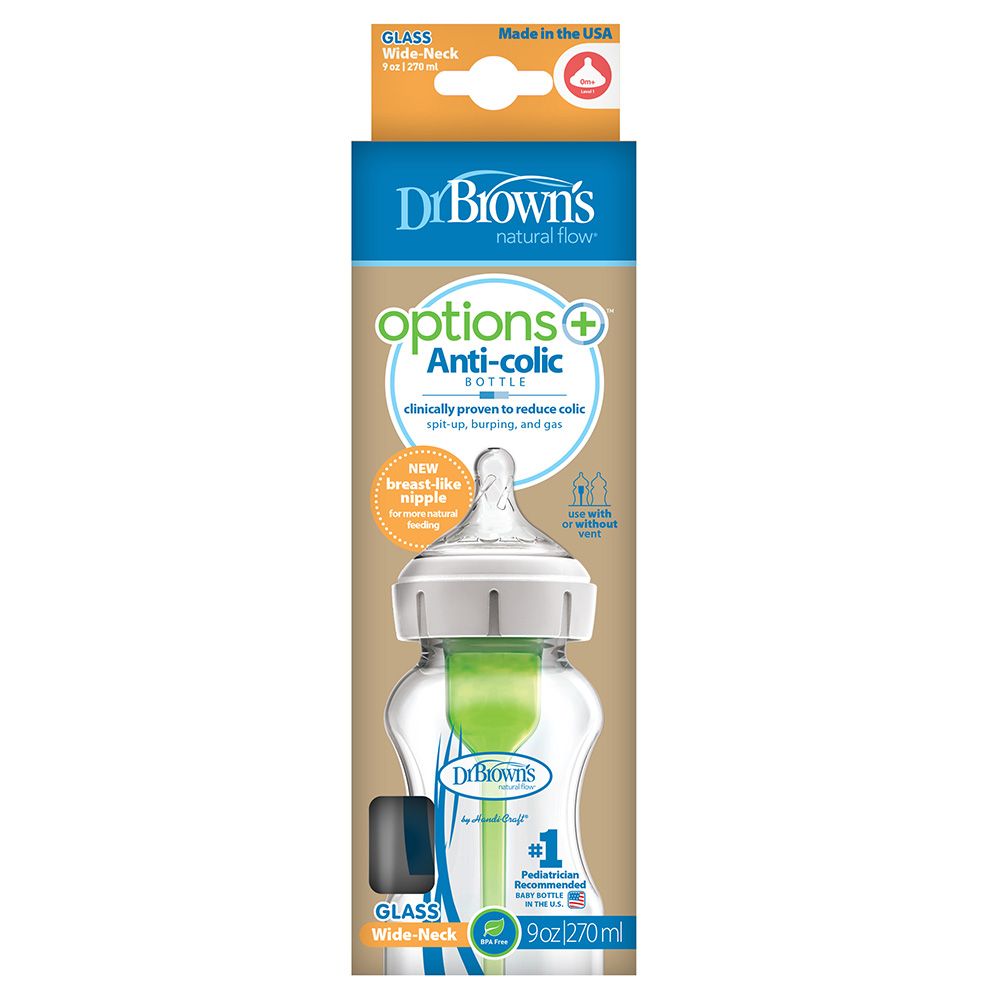 Dr. Brown's - 270ml Glass Wide-Neck Options+ Bottle 1Pc