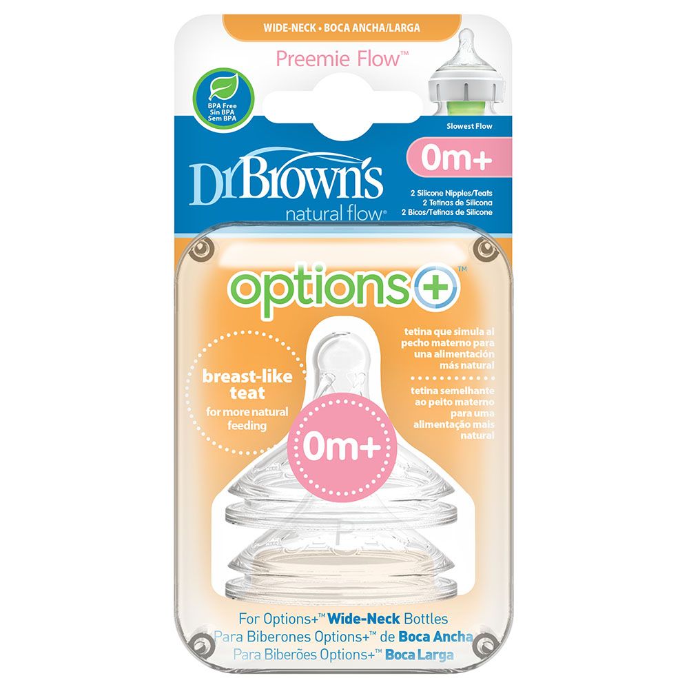 Dr. Brown's - Options+ Silicone Breast-Like Teats - Pack of 2