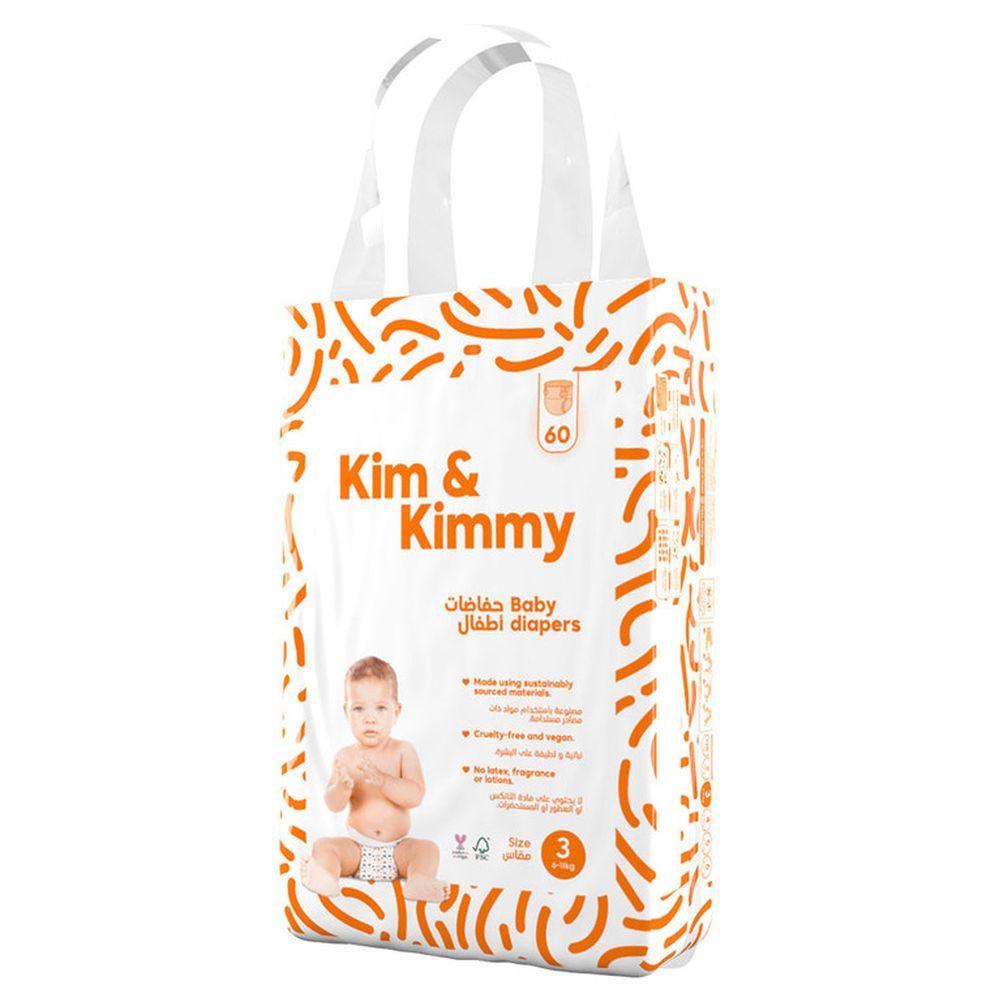 Kim & Kimmy - Funny Icons Diapers - 6-11kg - Size 3 - 60pcs