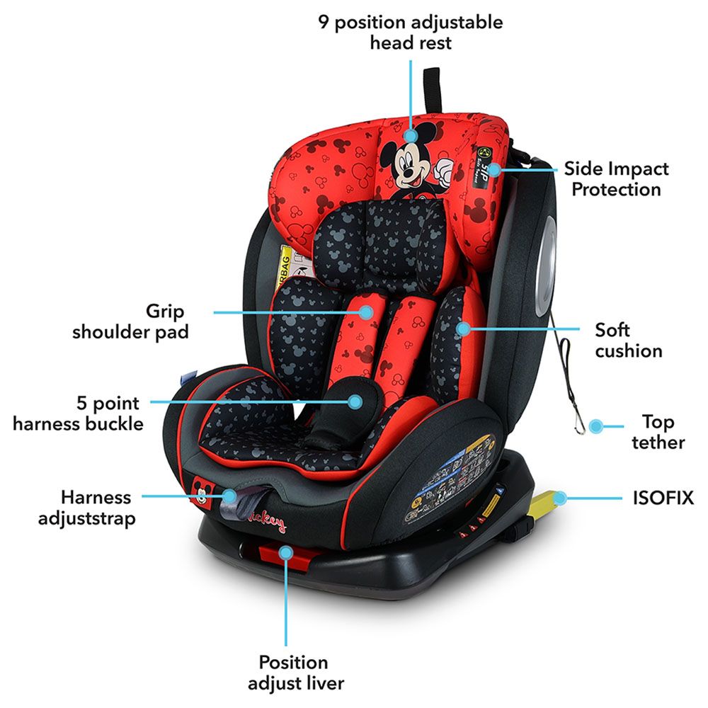 Disney - 4-in-1 Mickey Mouse Car Seat - Red