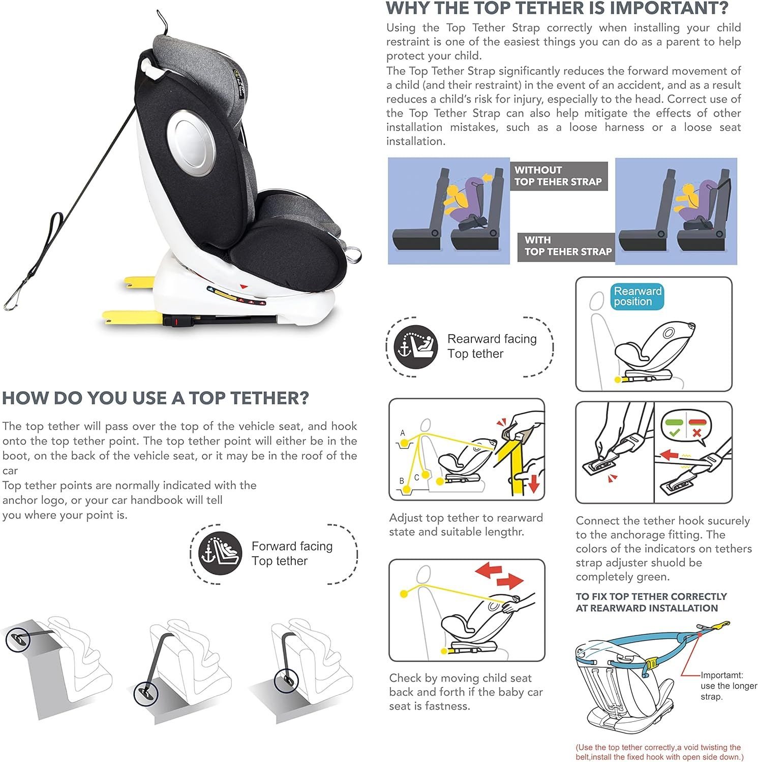 Nurtur - 4-In-1 Ultra Baby Car Seat Isofix 9 w/ Canopy - Shiny Grey