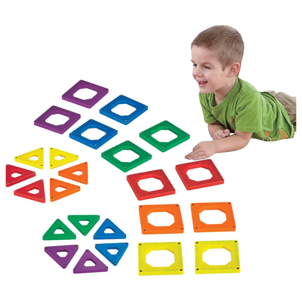 Mad Toys - Magnetic Square & Triangle Shaped Tiles - 24pcs