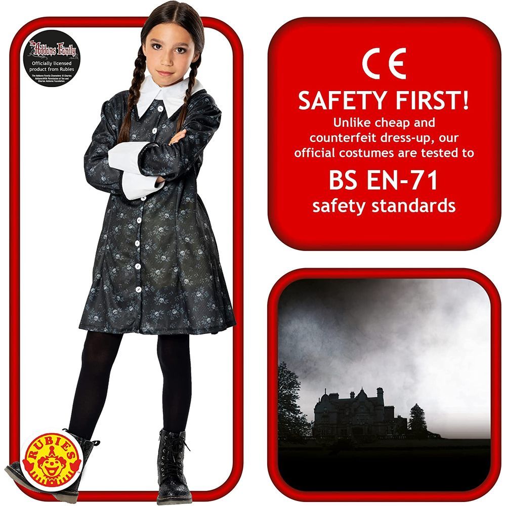 Rubie's - Official Addams Family Wednesday Addams Child Costume