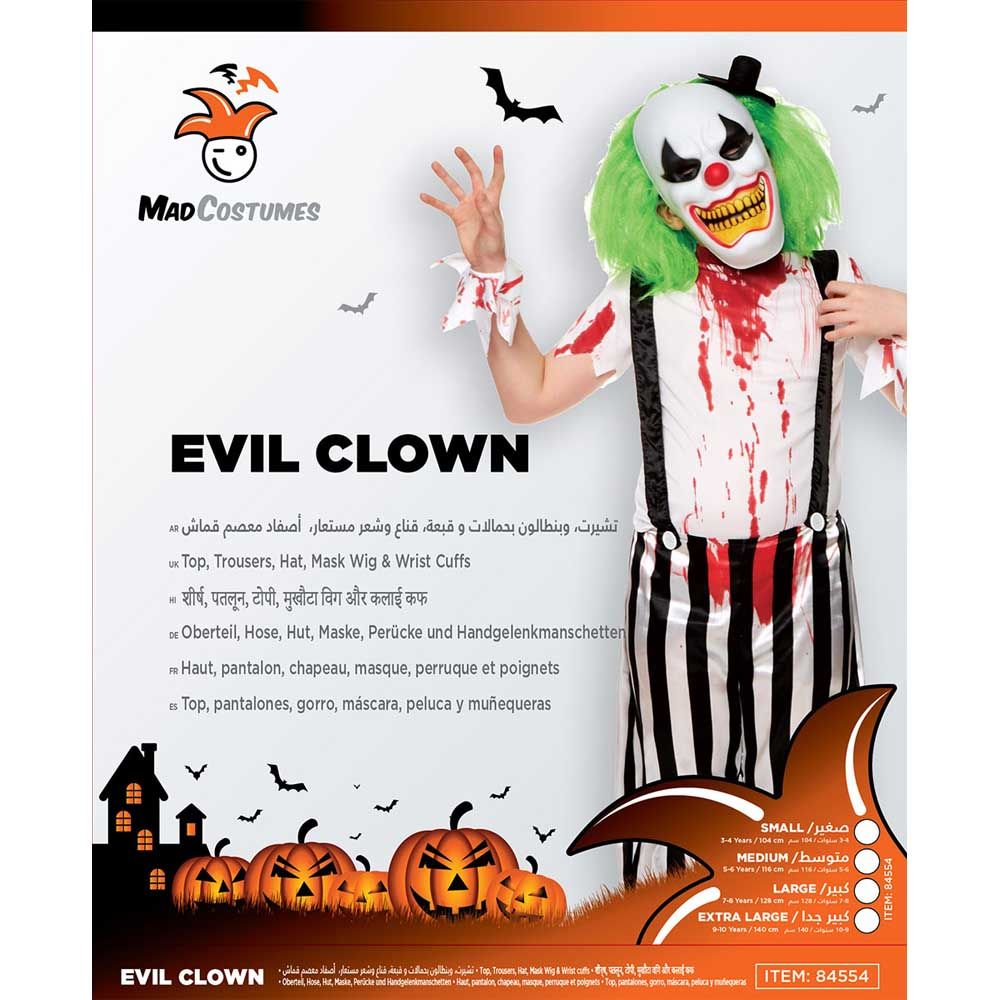 Mad Costumes - Evil Clown Kids Halloween Costume