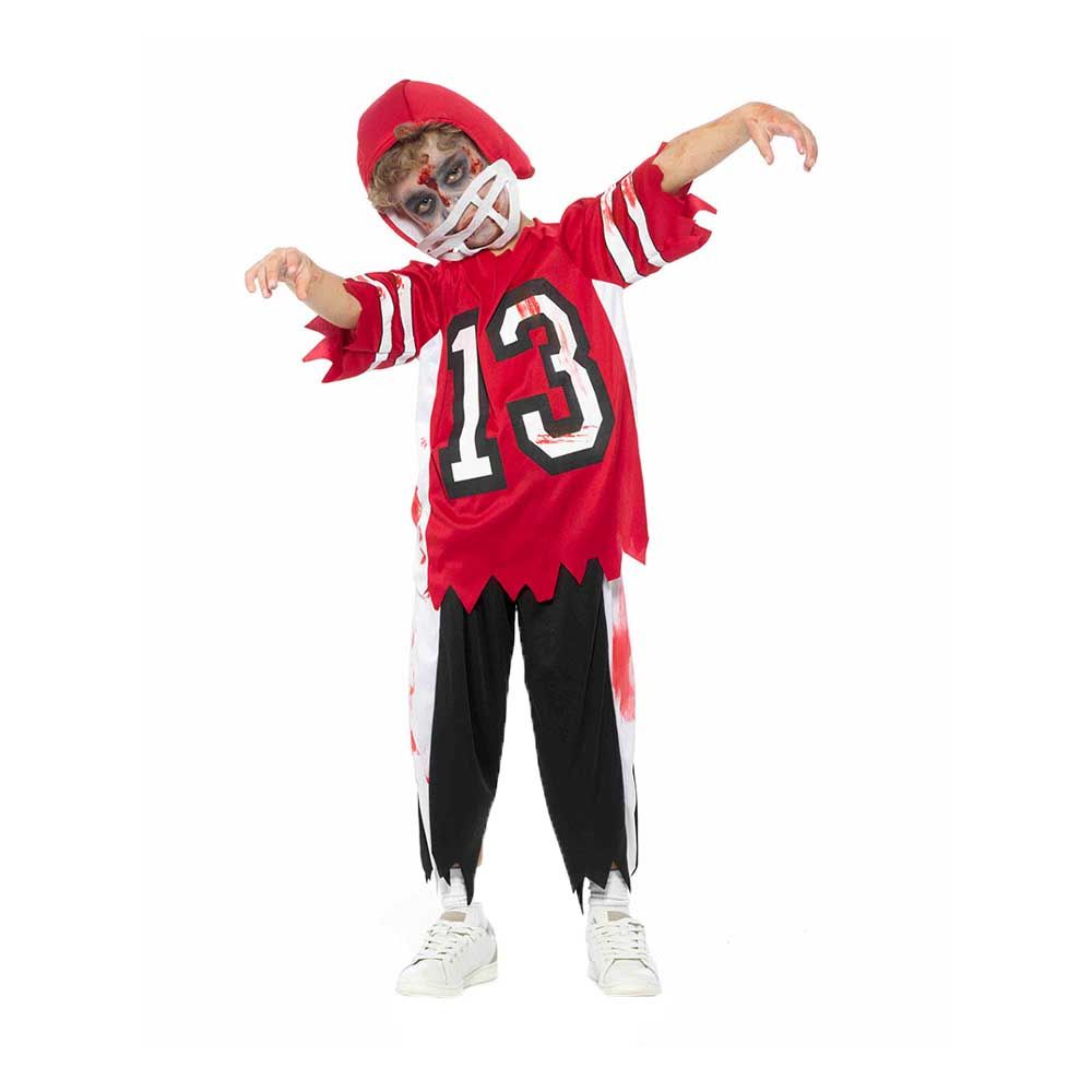 Mad Costumes - Zombie Footballer Kids Halloween Costume - Red