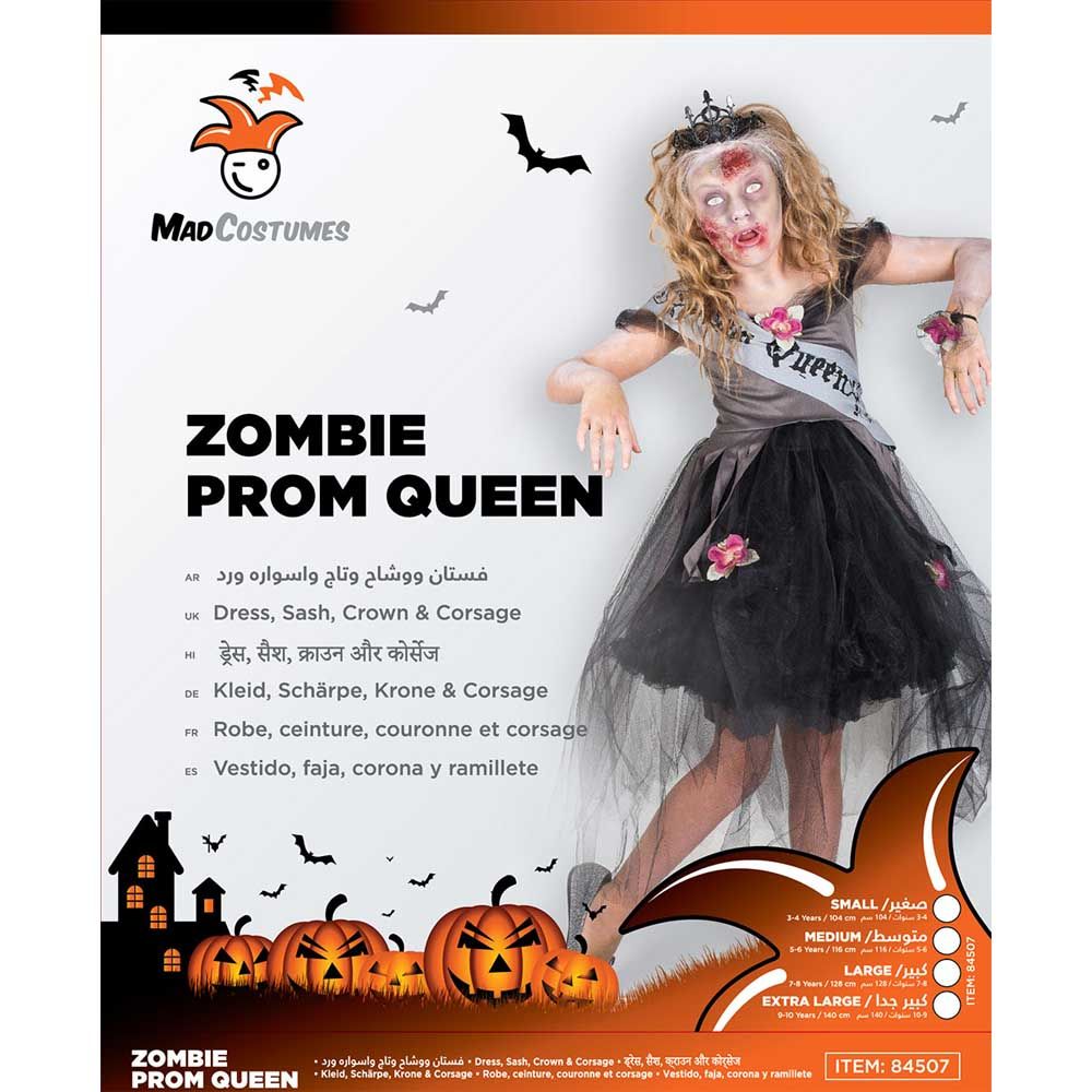 Mad Costumes Zombie Prom Queen Kids Halloween Costume - Black