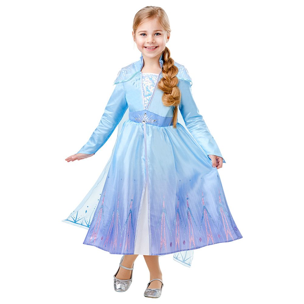 Rubie's - Frozen 2-Elsa Travel Deluxe Dress Sky Blue