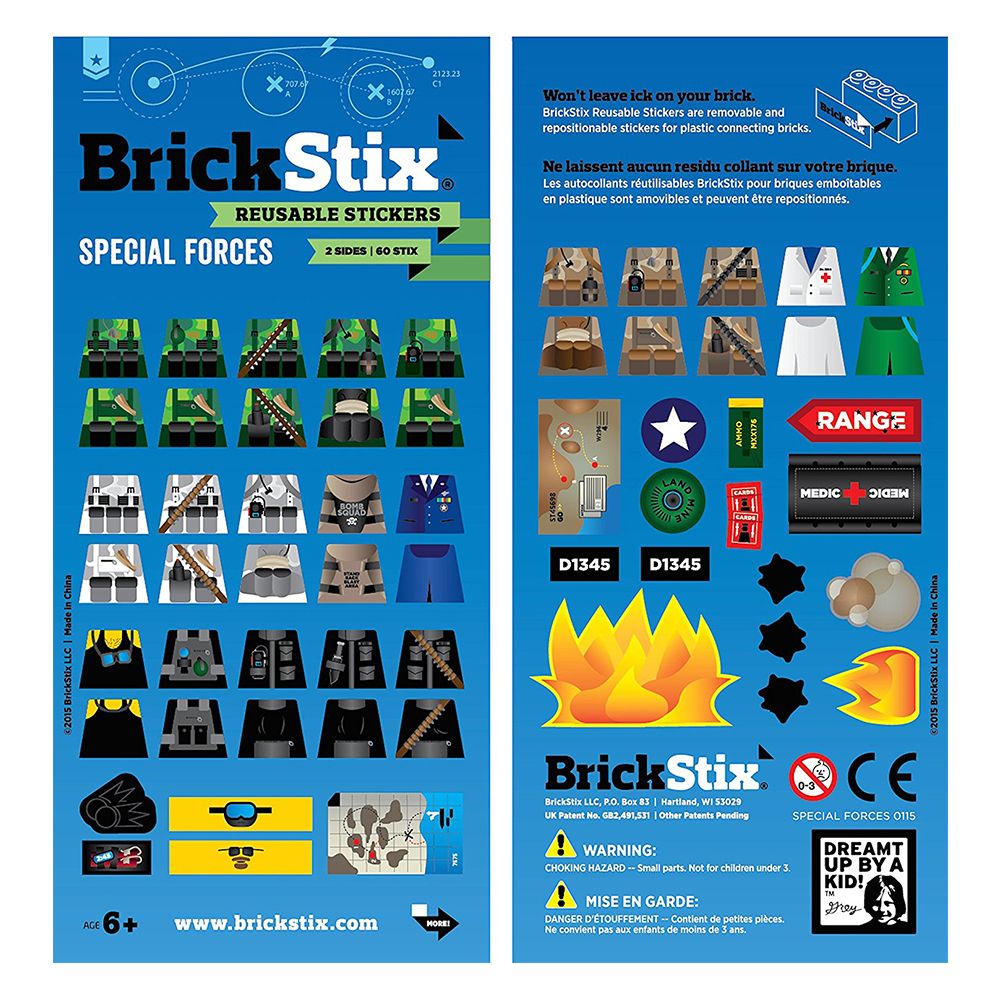 BrickStix - Special Forces Reusable Stickers