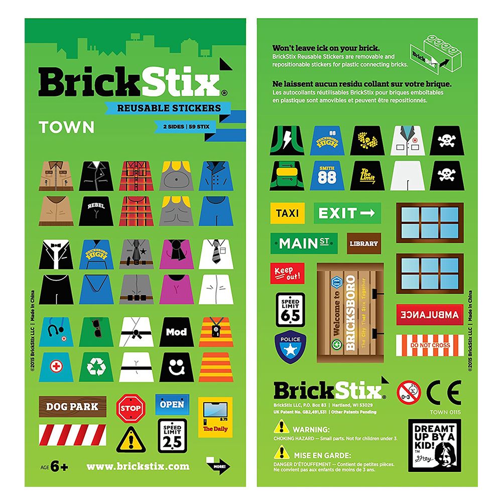 BrickStix - Town Reusable Stickers