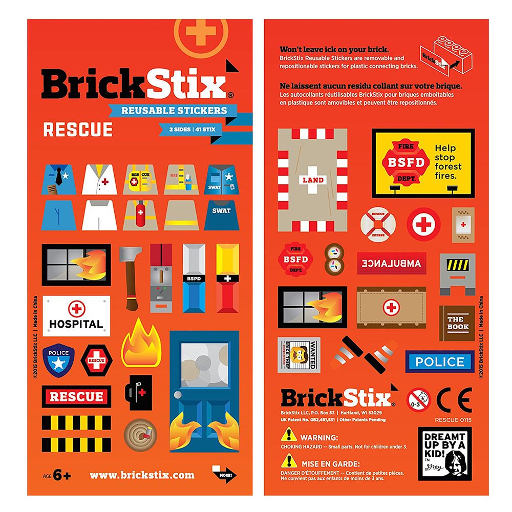 BrickStix - Rescue Reusable Stickers