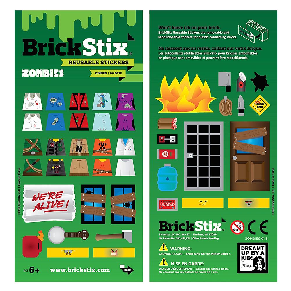 BrickStix - Zombies Reusable Stickers