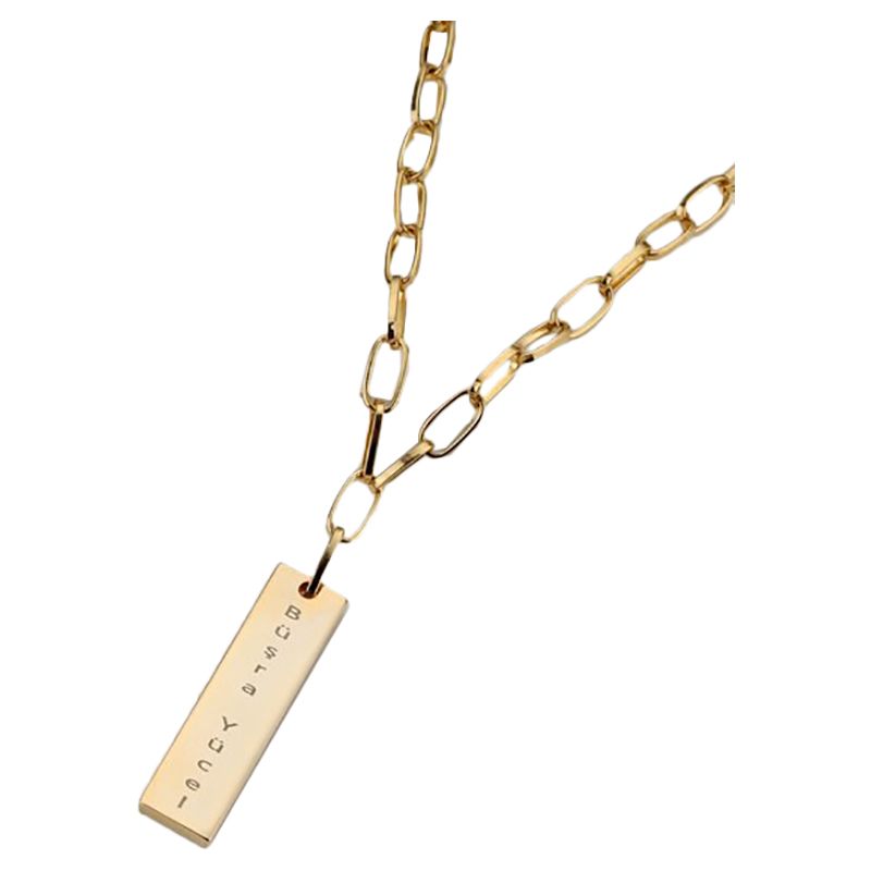 Mini Plum - Personalized Bar Name Necklace - Gold