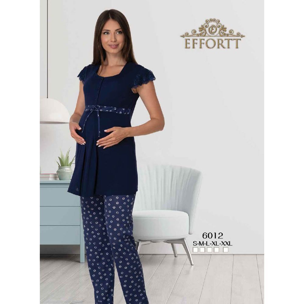 Mini Plum - Soft Maternity Pajamas - Navy