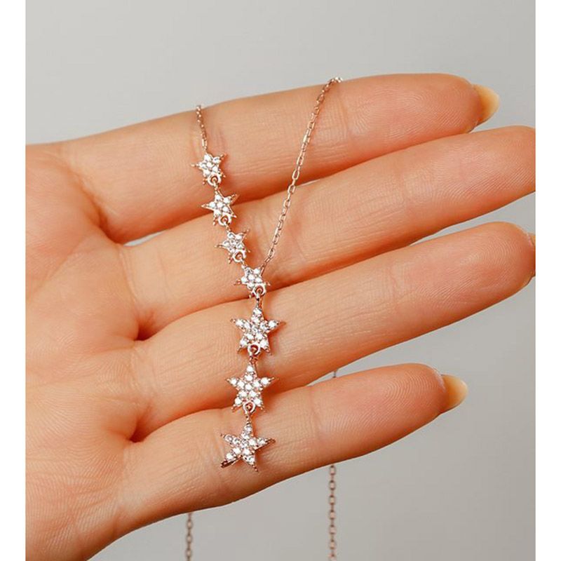 Mini Plum - Silver Shooting Stars Necklace - Gold