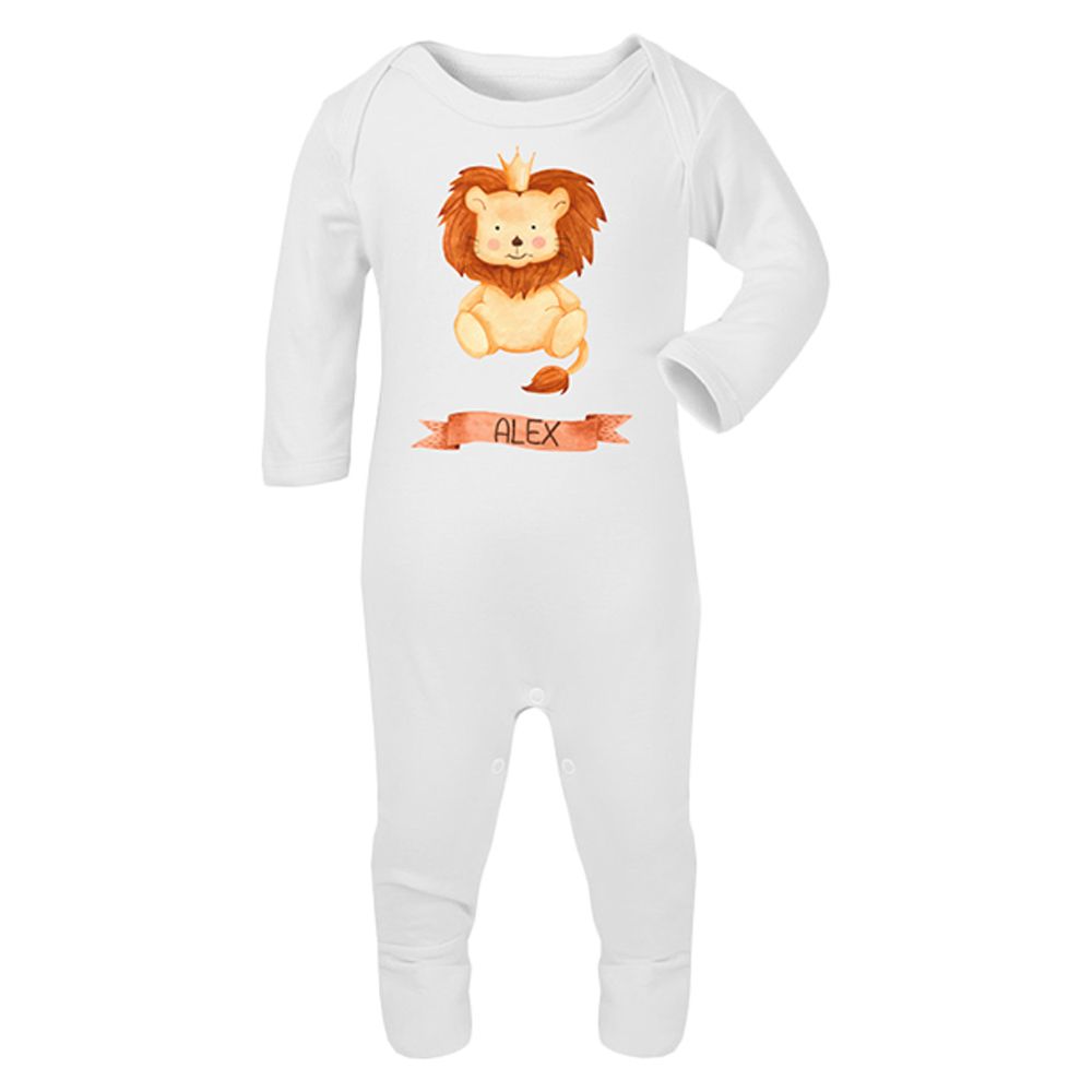 Mini Plum - Personalized Lion 7pc-Set - White