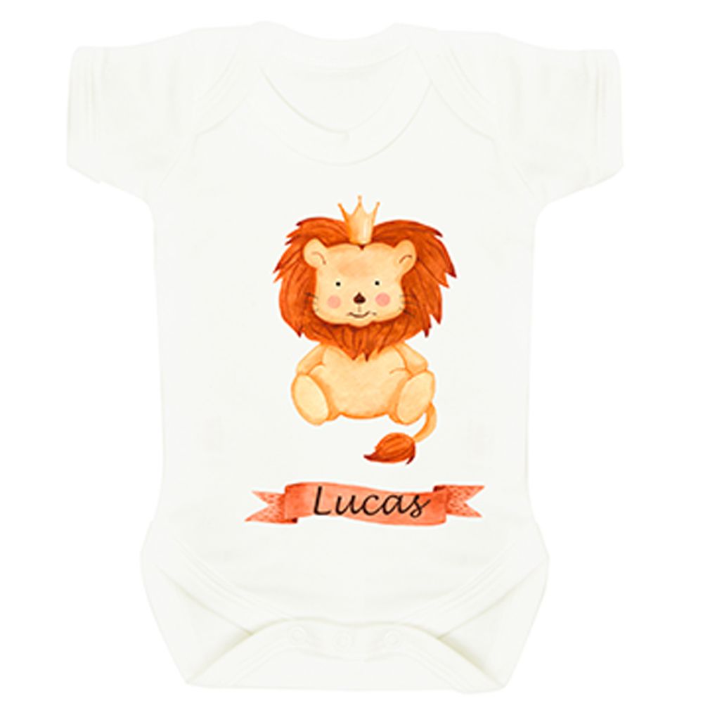 Mini Plum - Personalized Lion 7pc-Set - White