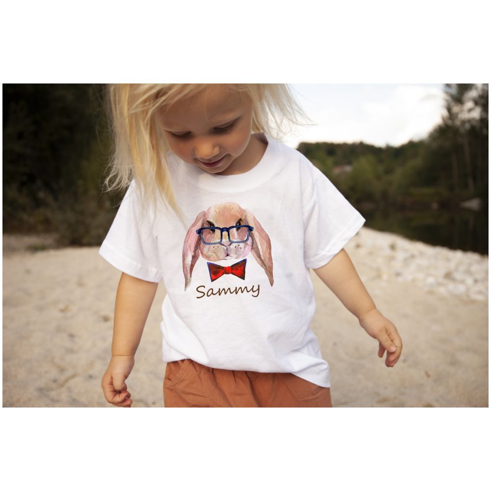 Mini Plum - Personalised Kid's Bunny Printed TShirt 