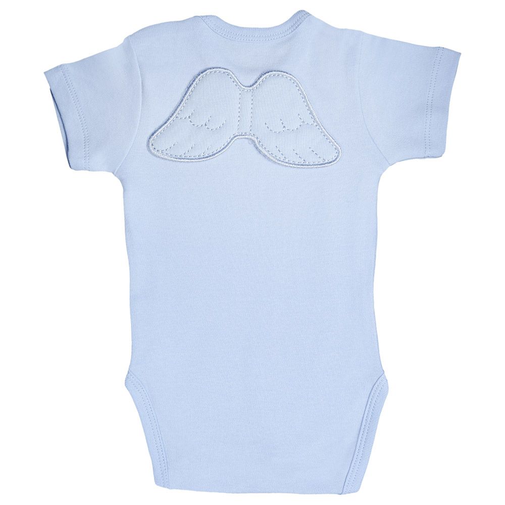 Mini Plum - Angel Wings Short Sleeves Bodysuit - Blue