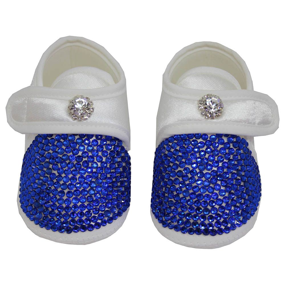 Mini Plum - Crystal Shoes And Bow Tie Set - Royal Blue