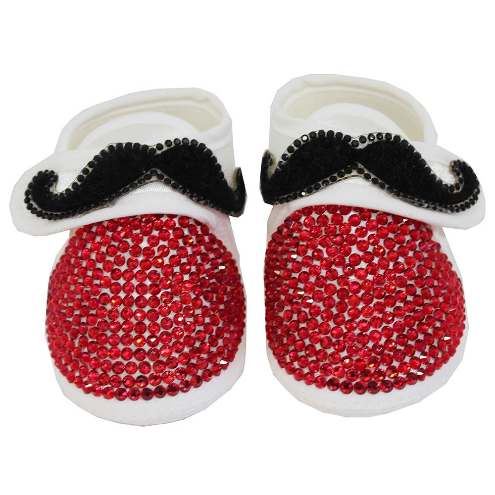 Mini Plum - Baby Boy Moustache Shoes And Bow Tie