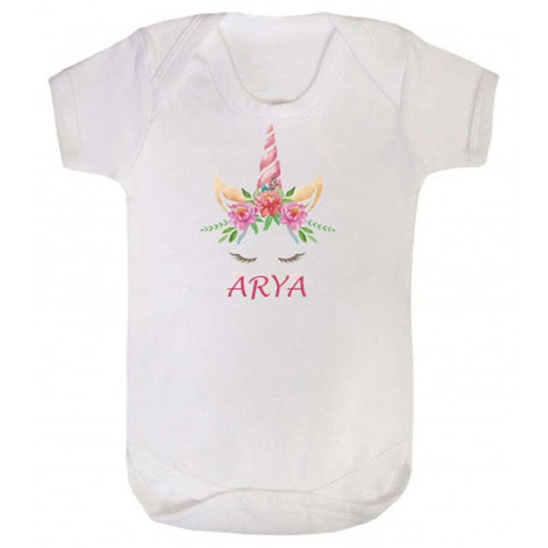 Mini Plum - Personalized Baby Bodysuit Unicorn 