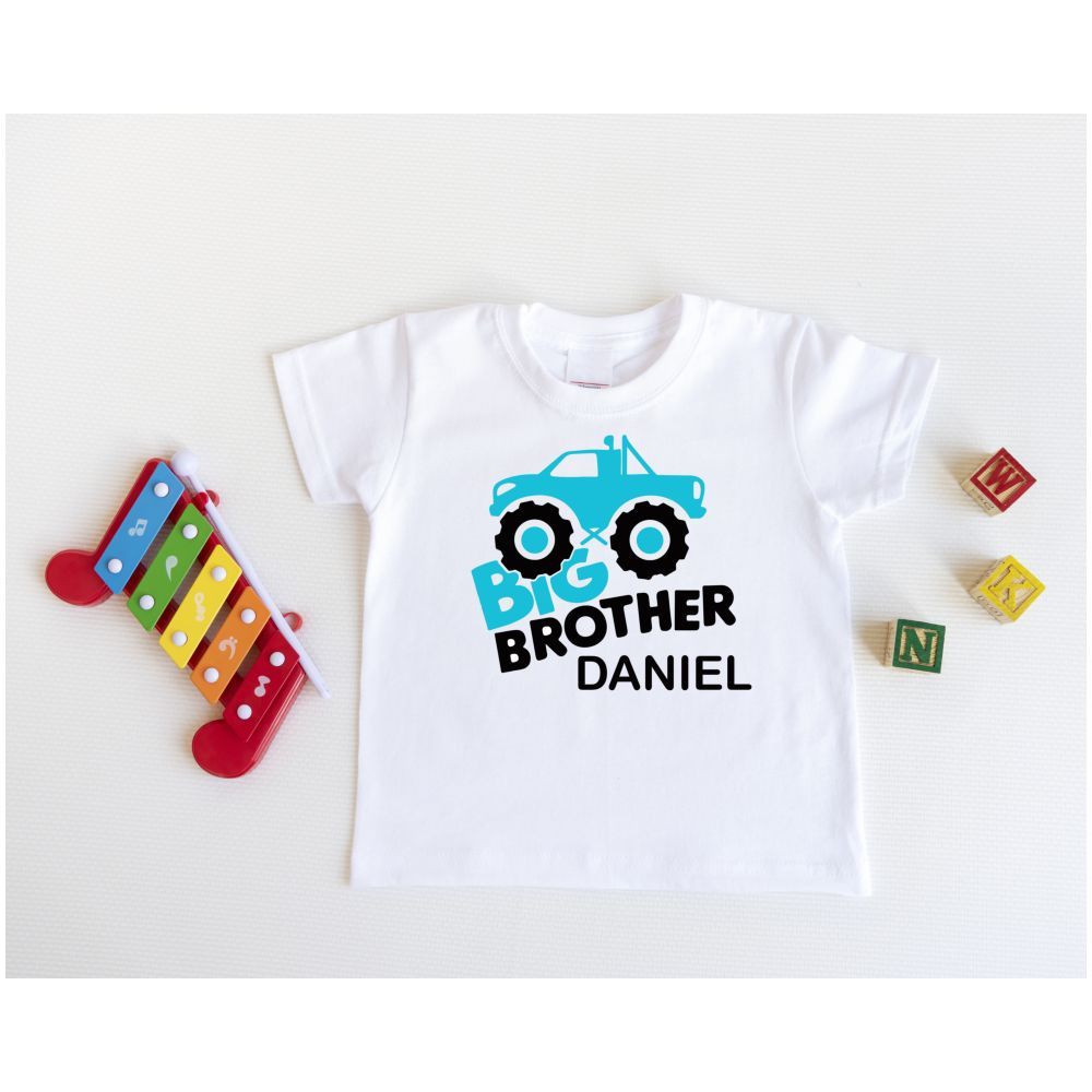 Mini Plum - Personalised Big Brother Boys Printed  T-Shirt