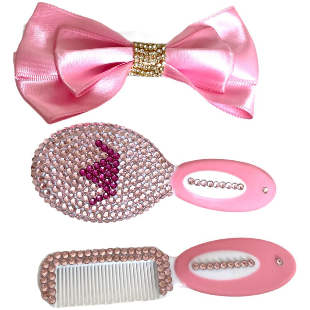 Mini Plum - First Brush Comb and Bow Set - Pink