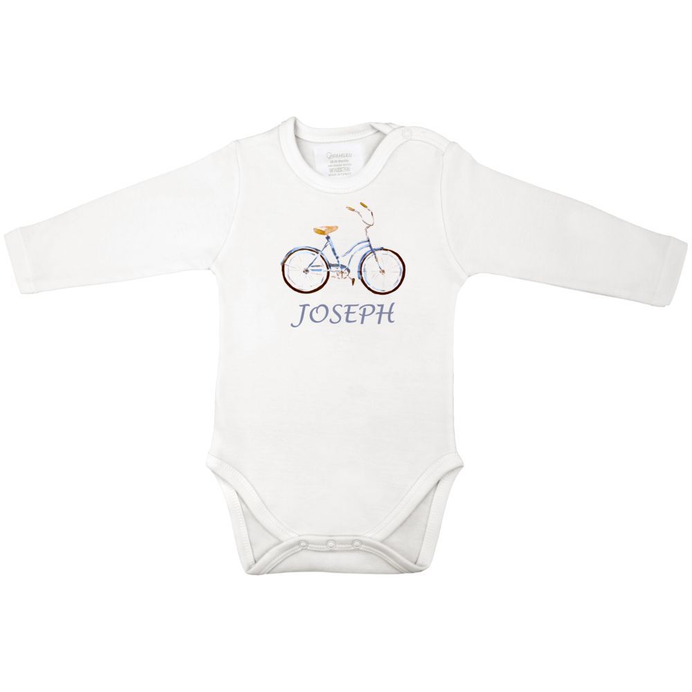 Mini Plum - Personalised Cycle With Name Bodysuit