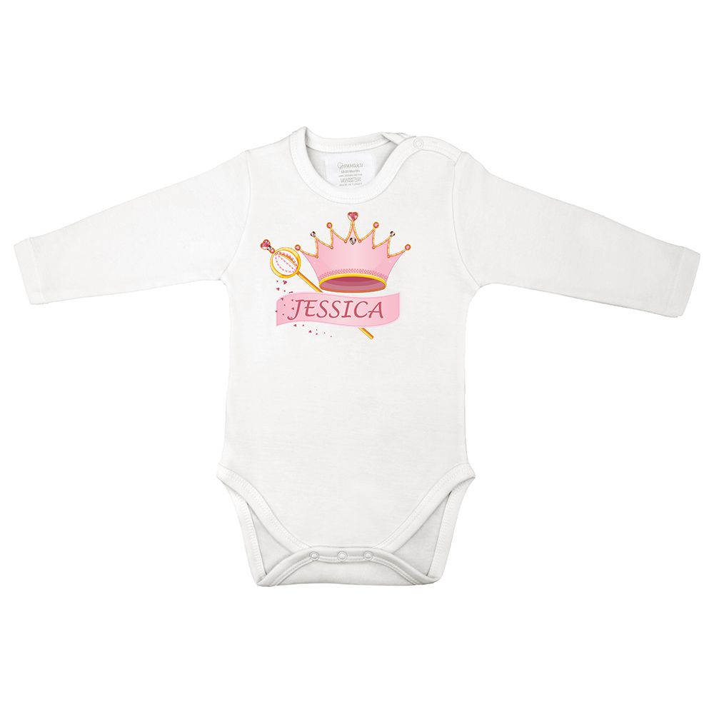 Mini Plum - Crown Personalized Baby Bodysuit