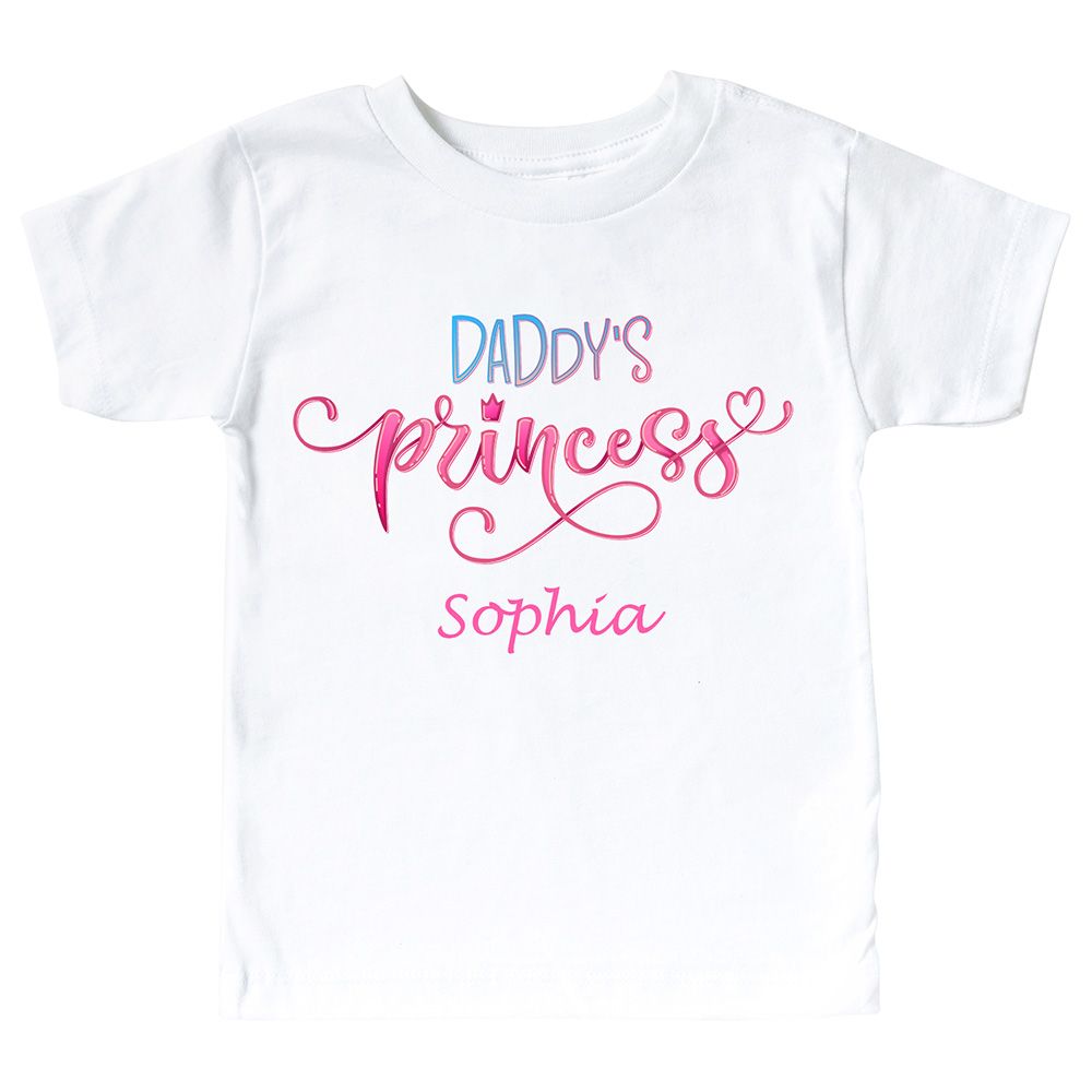 Mini Plum - Kids Daddy's Princess T-Shirt - White