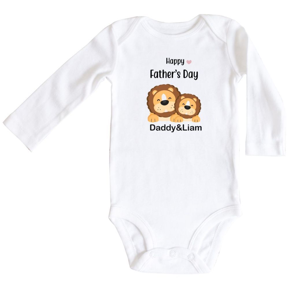 Mini Plum - Personalised Fathers Day Lion Bodysuit