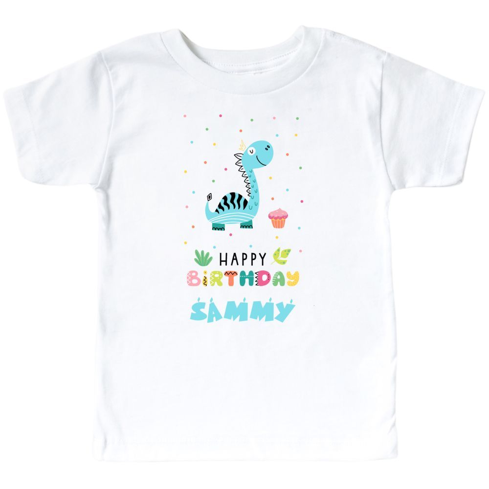 Mini Plum - Personalised Happy Birthday Kids Printed T-Shirt