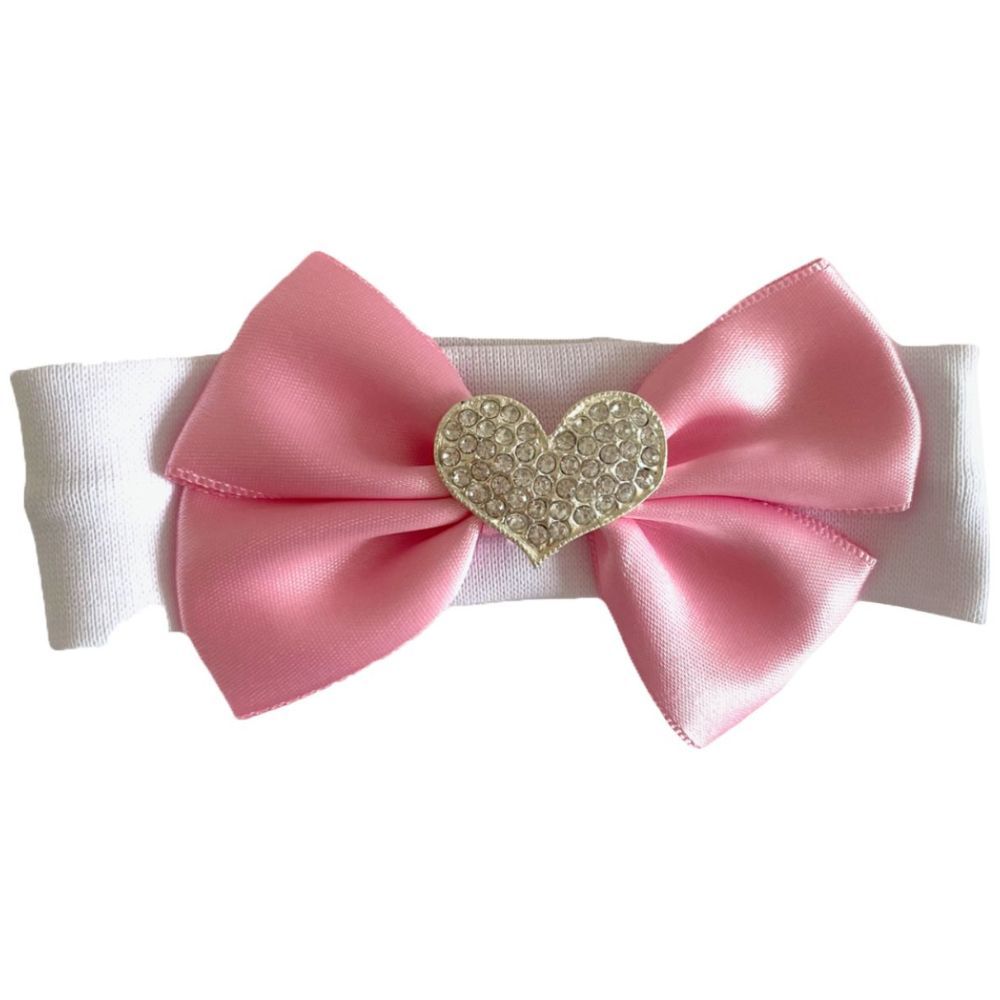 Mini Plum - Heart Bling Baby Headband - Pink