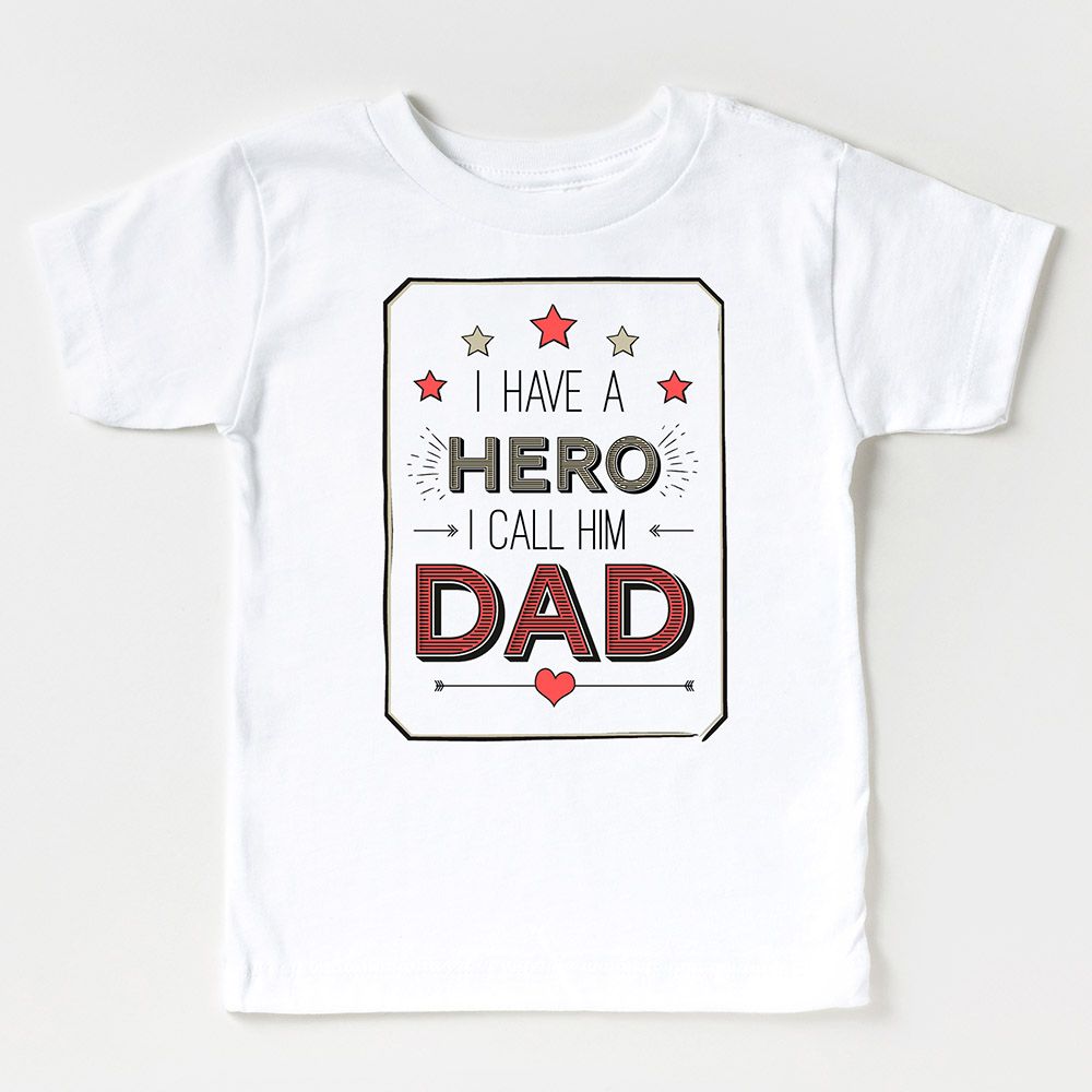 Mini Plum - I Have A Hero Fathers Day T-shirt - White