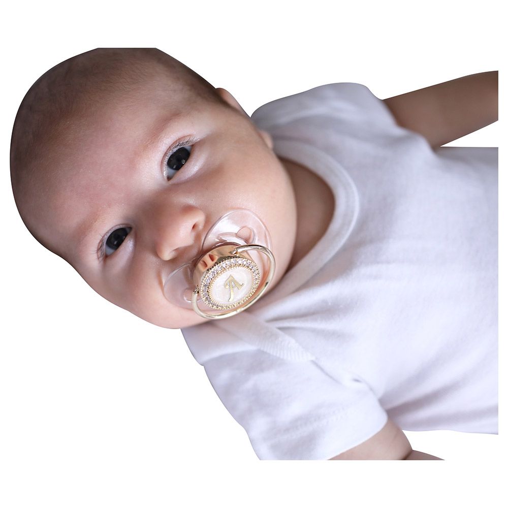 Mini Plum - Personalised Initial Pacifier - Clear