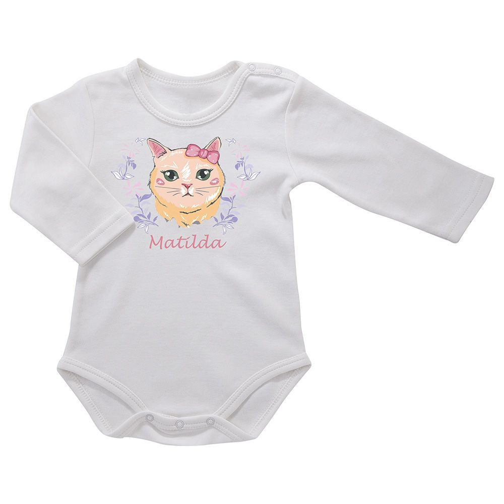 Mini Plum - Kitty Personalized Baby Bodysuit